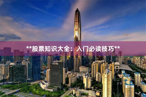 **股票知识大全：入门必读技巧**
